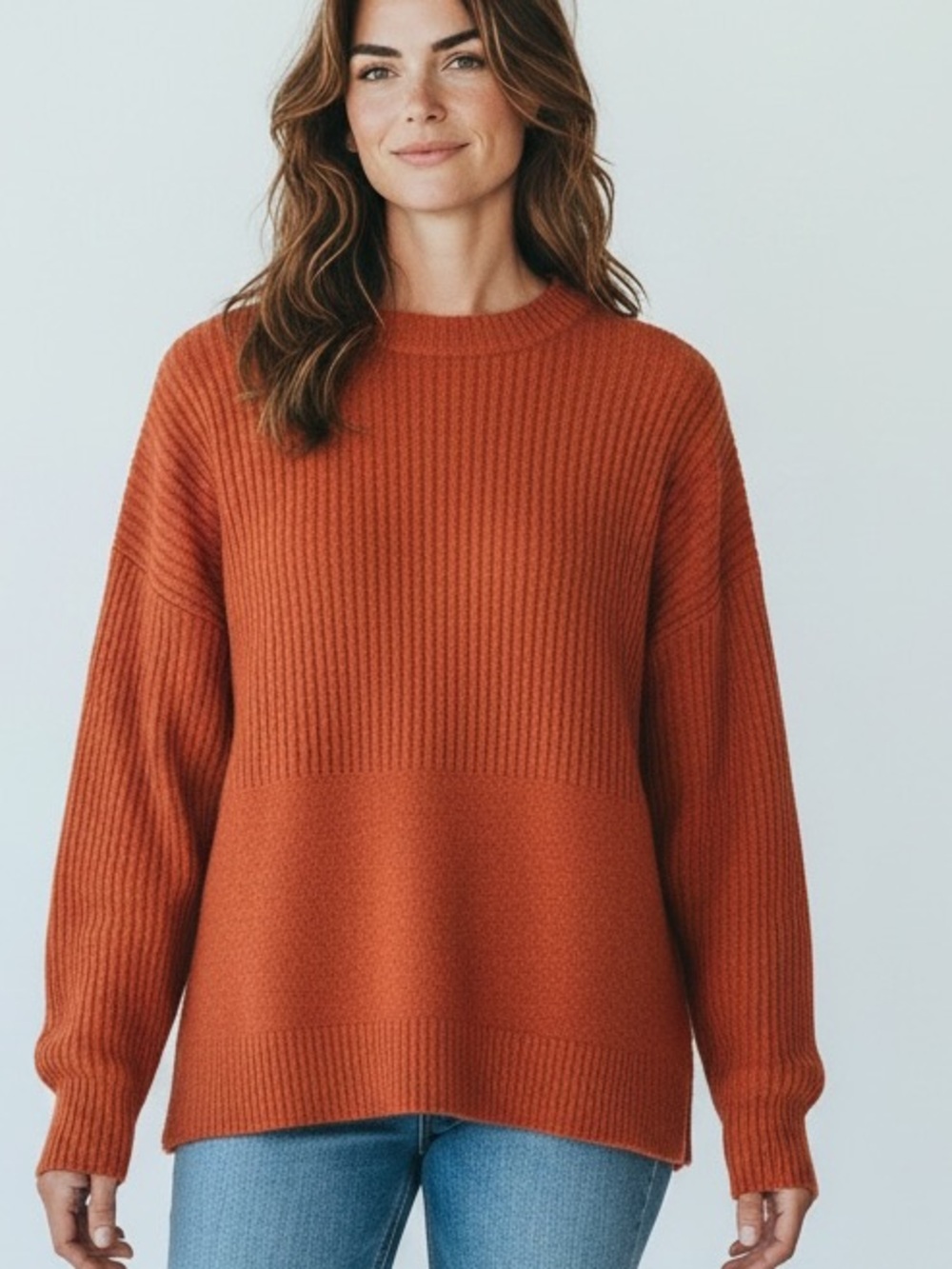 SUNDANCE 100% LAMBSWOOL ORANGE PULL OVER SWEATER SZ XXL